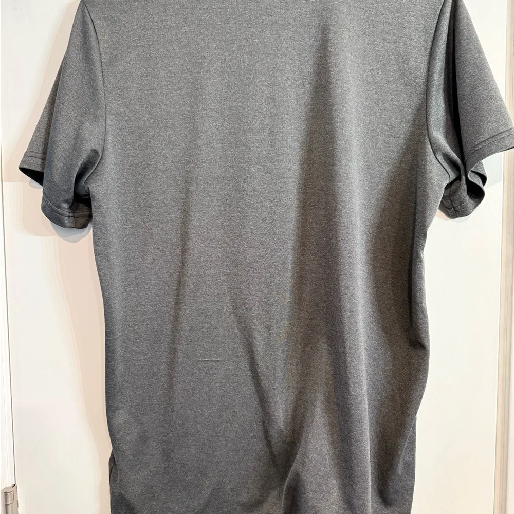 Adidas Climalite Gray V-Neck Performance T-Shirt Men's Large Athletic Tee
